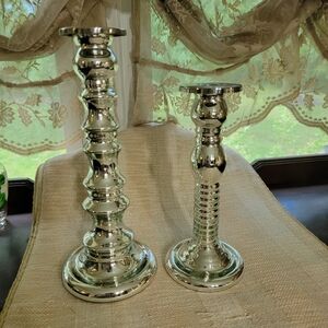 Mercury glass candle holders
